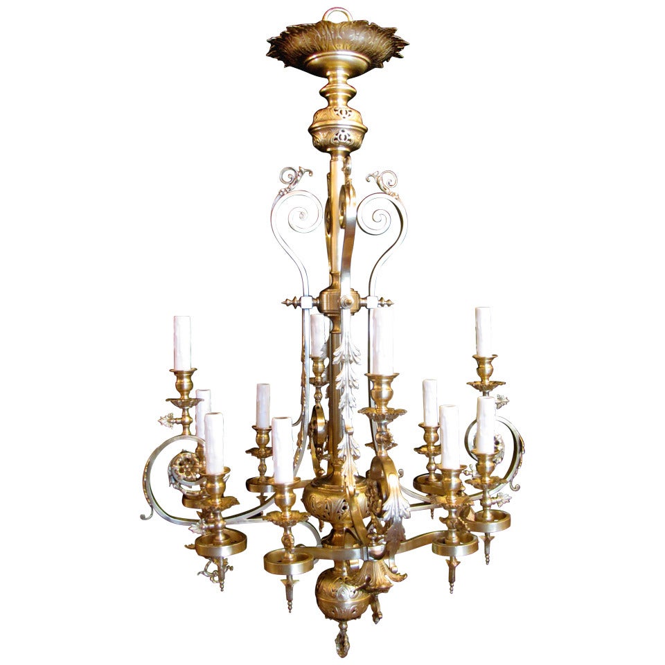 Ornate 19th Century 12 Light Gasolier