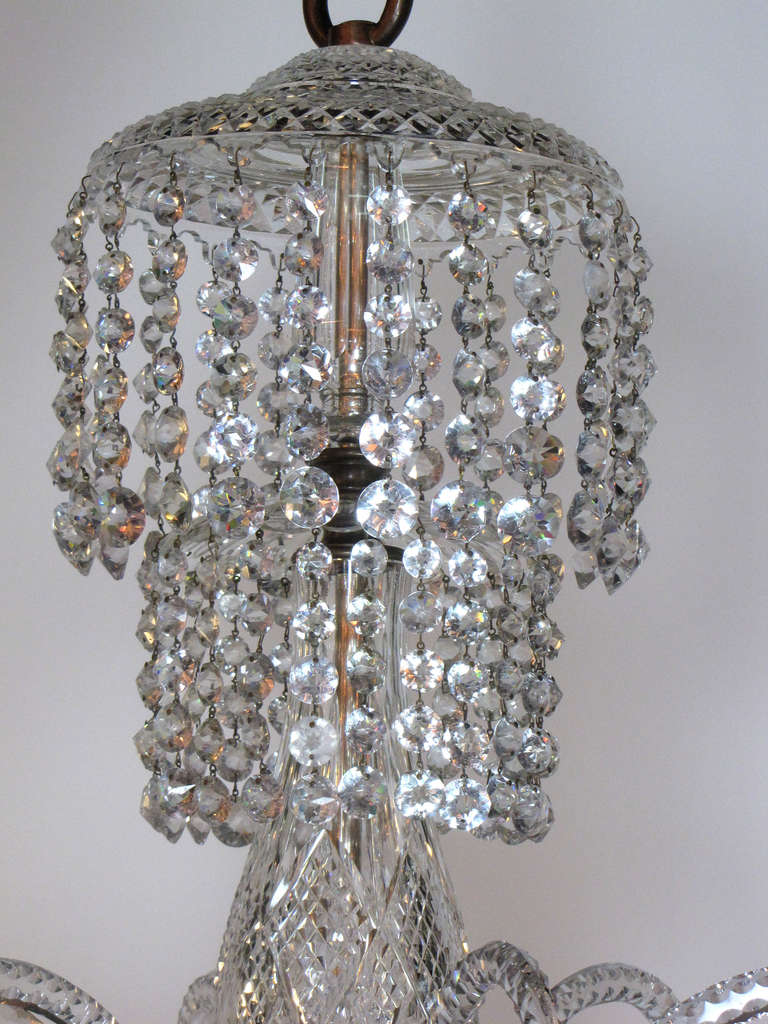 Cut Glass Magnificent Early George III Style English Crystal Chandelier For Sale