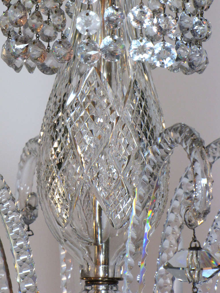 Magnificent Early George III Style English Crystal Chandelier For Sale 2