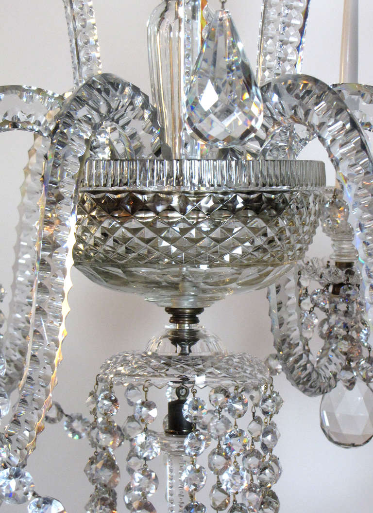 Magnificent Early George III Style English Crystal Chandelier For Sale 1