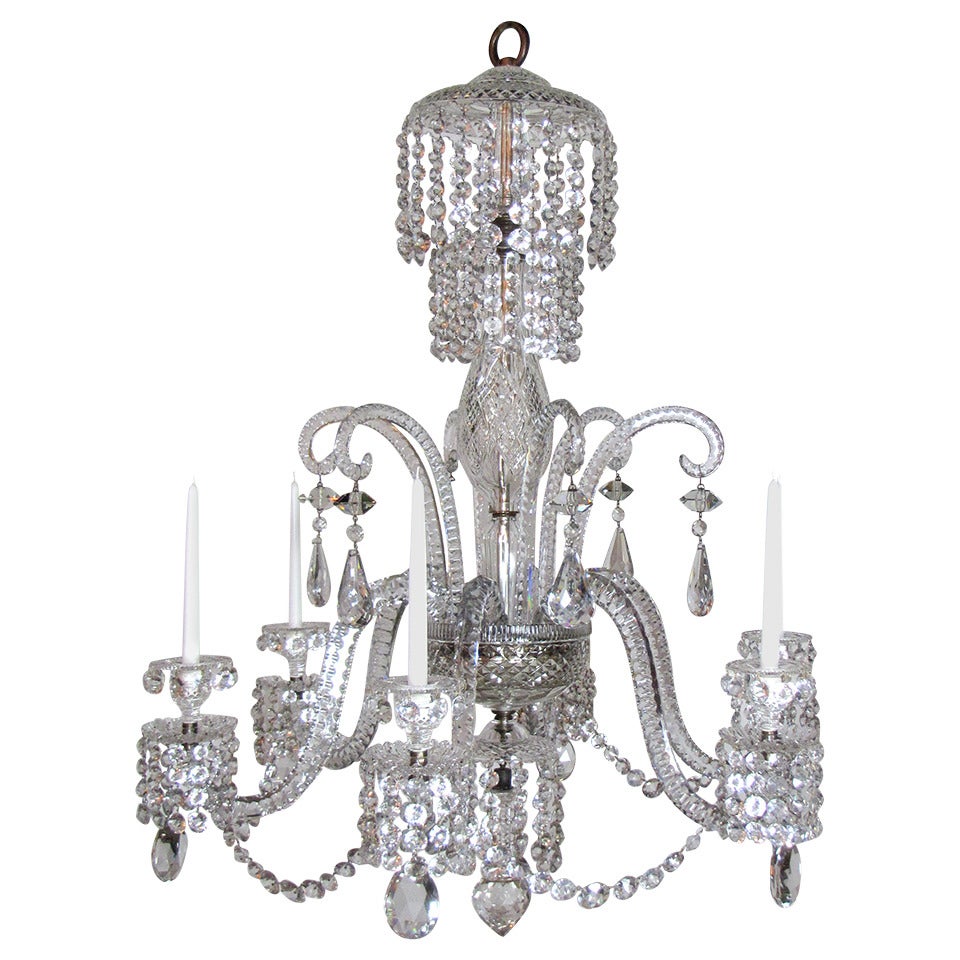 Magnificent Early George III Style English Crystal Chandelier For Sale