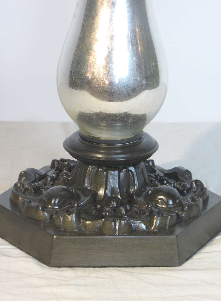 Mid-20th Century Pair of Mercury Glass Table Lamps For Sale