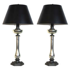 Pair of Mercury Glass Table Lamps