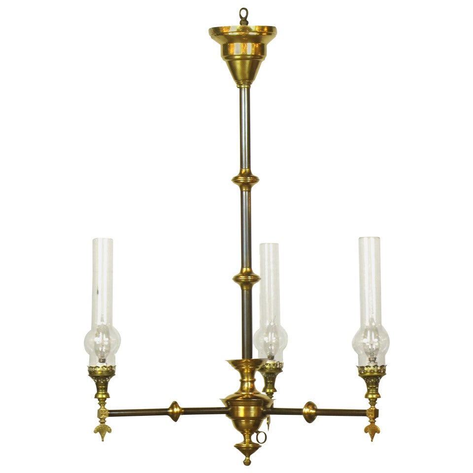Three Light Gasolier For Sale