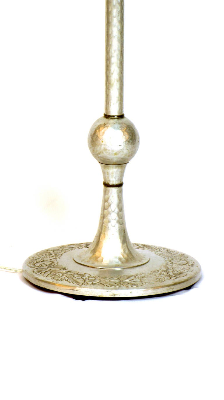 Mid-20th Century Hammered Aluminum Torchiere For Sale