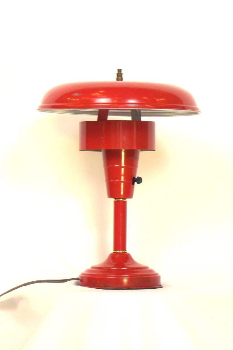 Space Age Red Table Lamp