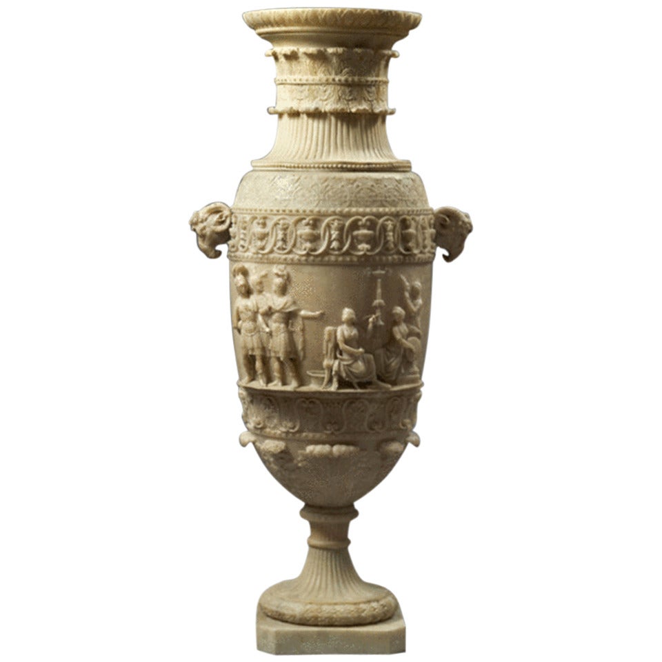 Lorenzo Bartolini Alabaster Vase For Sale