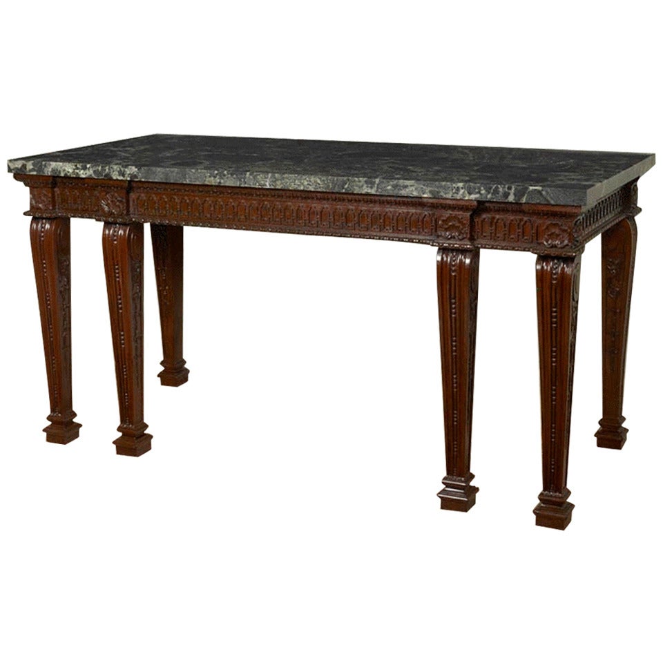 Unusual Carved Mahogany Side Table For Sale