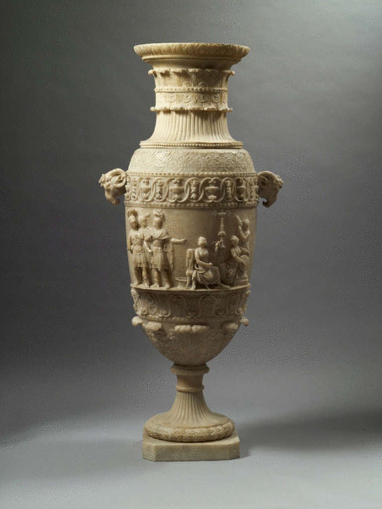 Lorenzo Bartolini Alabaster Vase For Sale 3