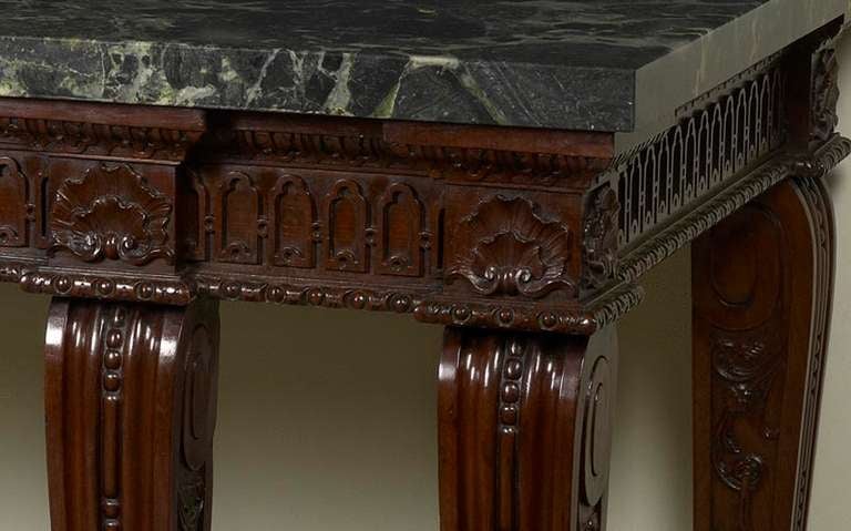 English Unusual Carved Mahogany Side Table For Sale