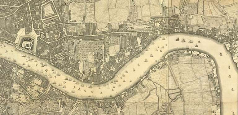 George II John Rocque Map of London, 1746 For Sale