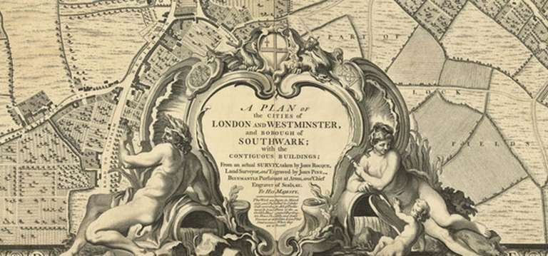 English John Rocque Map of London, 1746 For Sale