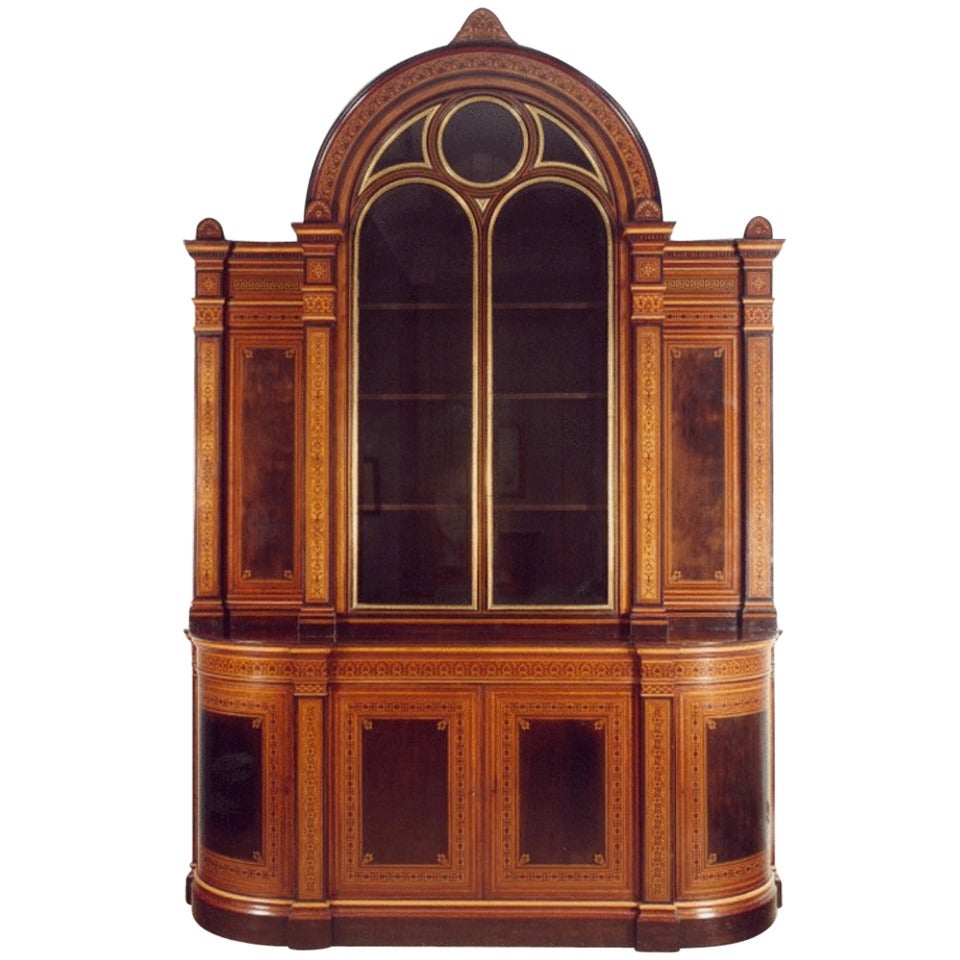 Owen Jones Very Large Inlaid Cabinet in the Moresque Style For Sale