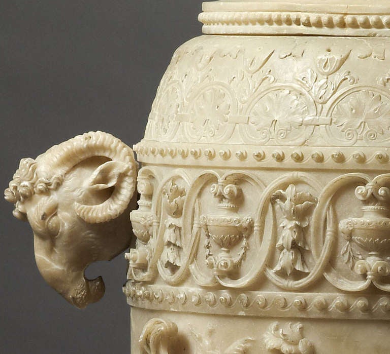Lorenzo Bartolini Alabaster Vase In Good Condition For Sale In London, GB
