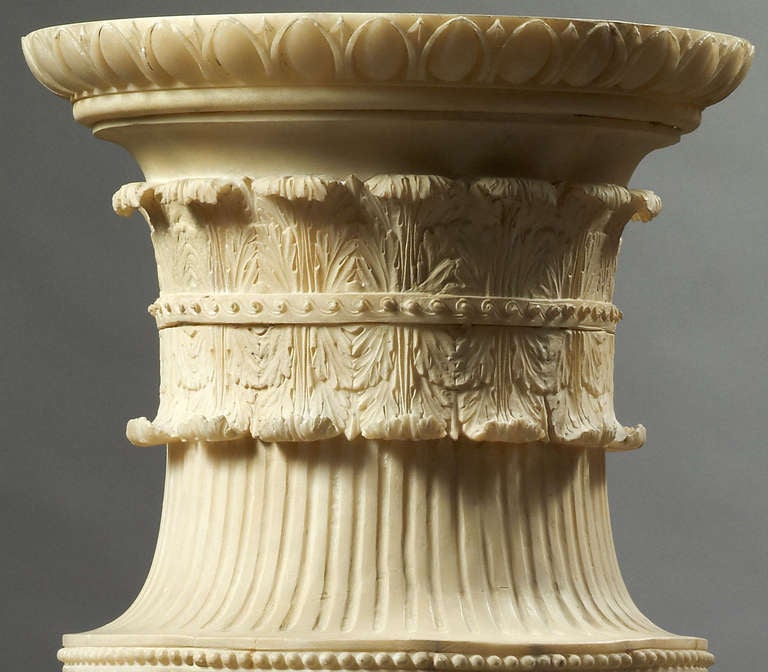 19th Century Lorenzo Bartolini Alabaster Vase For Sale