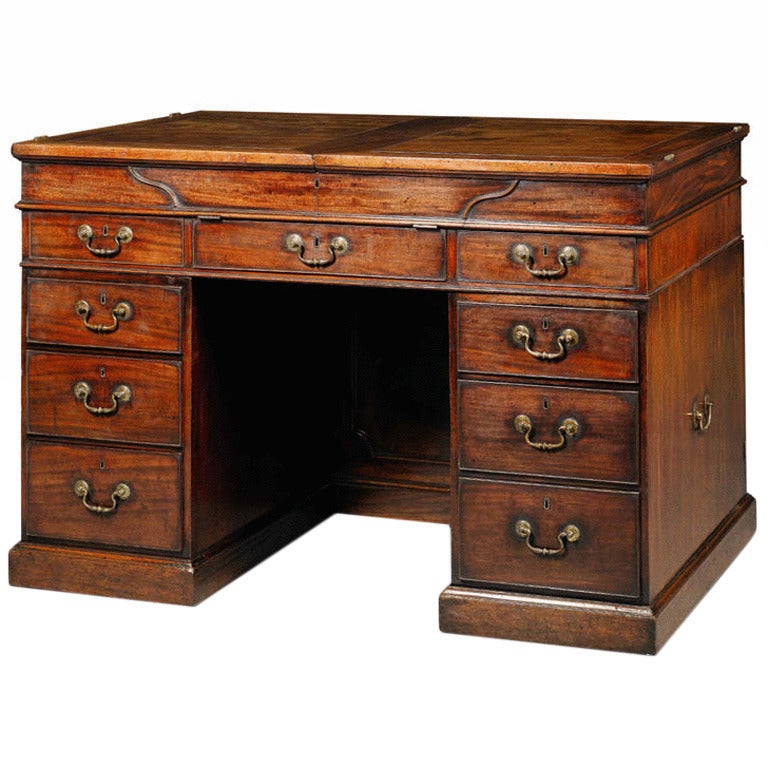 Unusual Mahogany Desk attributed to Thomas Chippendale For Sale