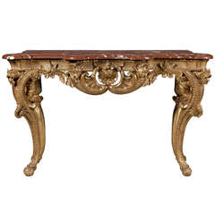 Carved Giltwood Rococo Side Table