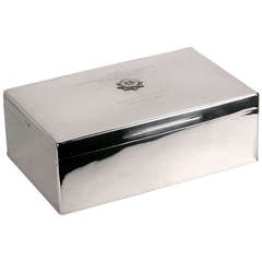 A massive World War One  period   silver cigar box .London 1915