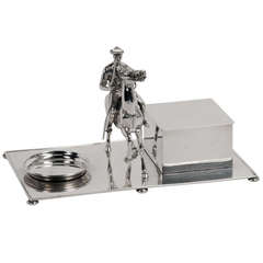 1950s Polo Player Sterling Silver Dressing Table or Desk Tidy