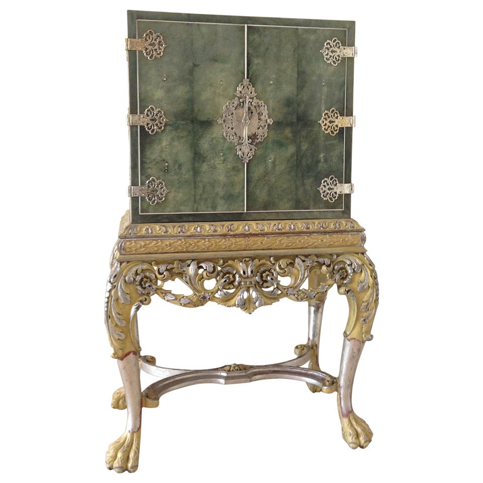 Shagreen and Bone Cocktail Cabinet, 1920s For Sale
