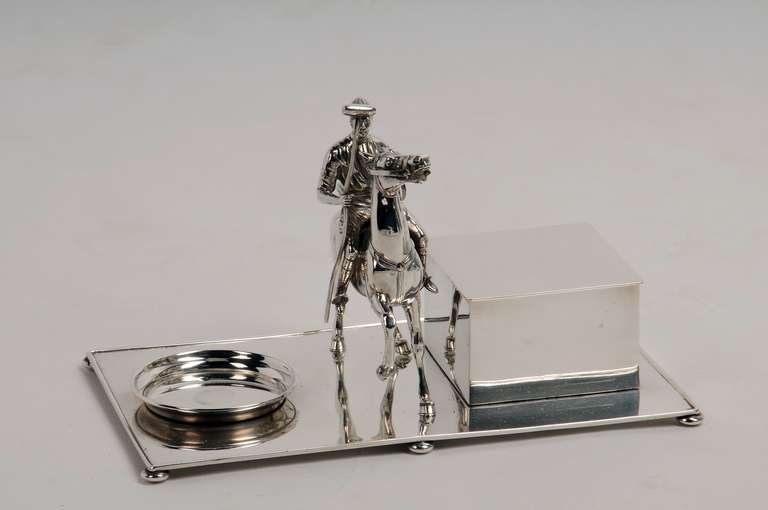 1950s Polo Player Sterling Silver Dressing Table or Desk Tidy
