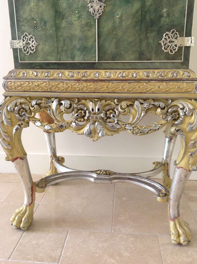 George I Shagreen and Bone Cocktail Cabinet, 1920s For Sale