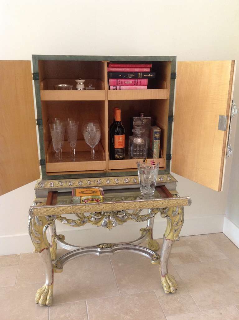Shagreen and Bone Cocktail Cabinet, 1920s For Sale 4