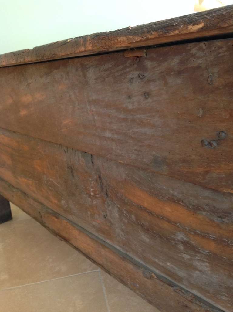 Late 17th Century Elm Coffer or Blanket Box, Initialed and Dated 1697 2