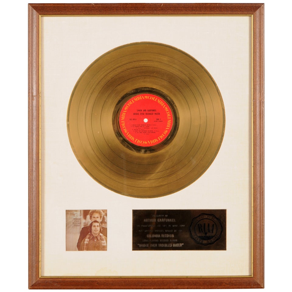 Gold Disc to Art Garfunkel for "Bridge Over Troubled Water" For Sale