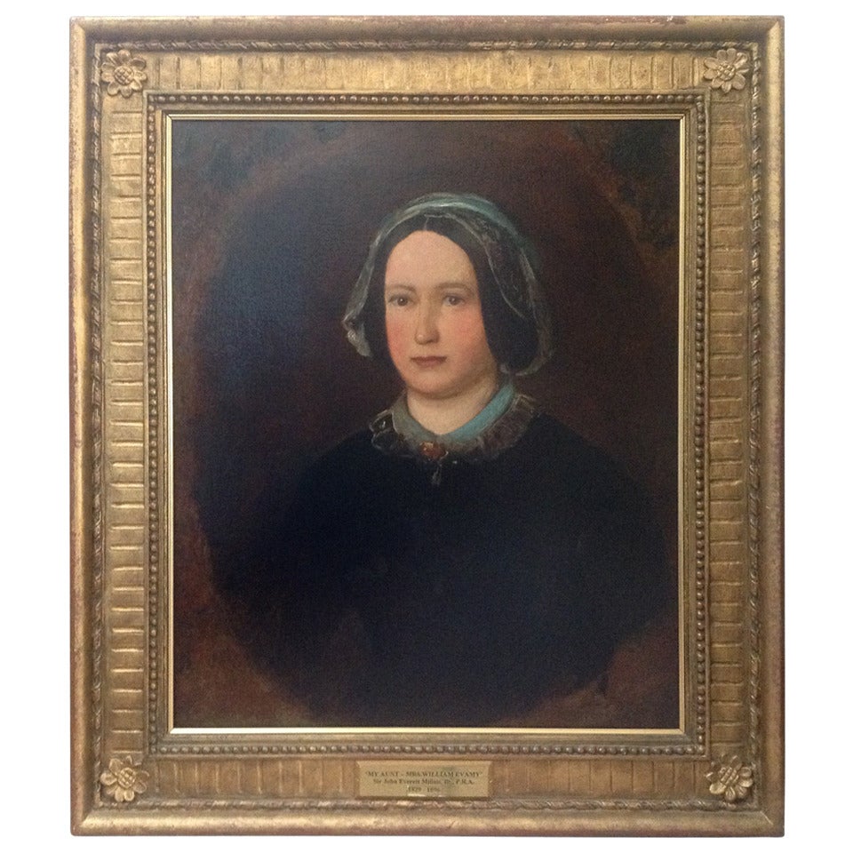 Sir John Everett Millais, Oil on Canvas Portrait of Mrs William Evamy For Sale