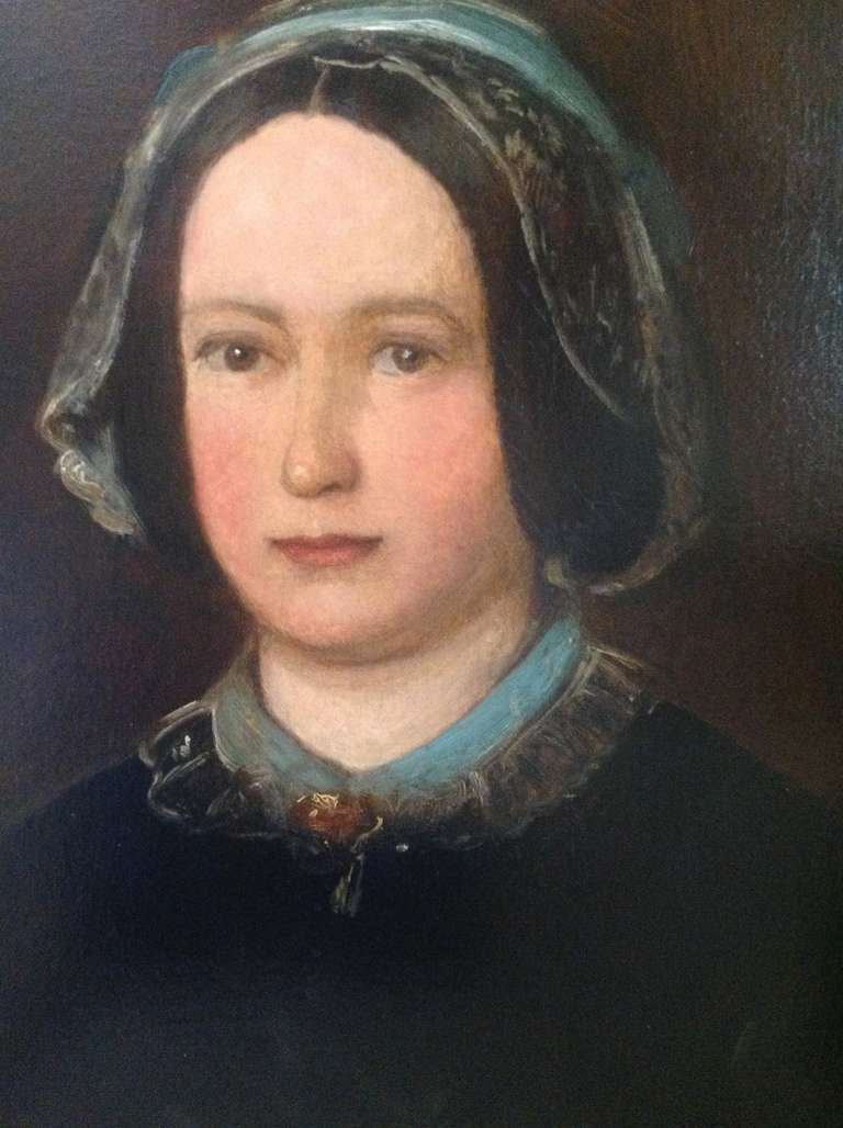 British Sir John Everett Millais, Oil on Canvas Portrait of Mrs William Evamy For Sale