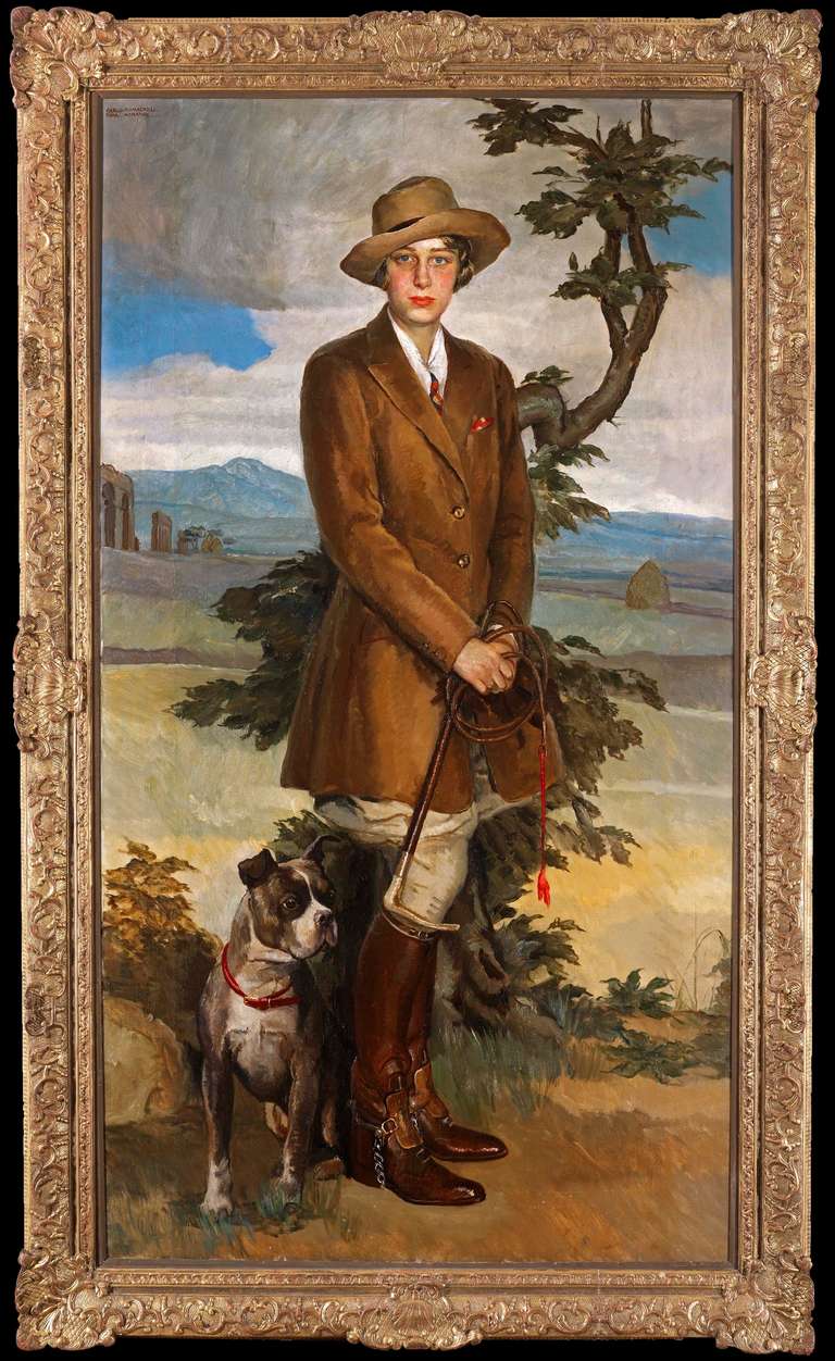A highly decorative portrait of Bettie Northrup Powell (Syracuse, Onondaga Co., NY, January 1, 1908 - Guernsey, June 9, 2011) was the only surviving daughter of Major Edward Alexander Powell, junior, of Journey's End, Chevy Chase, Maryland, USA, by