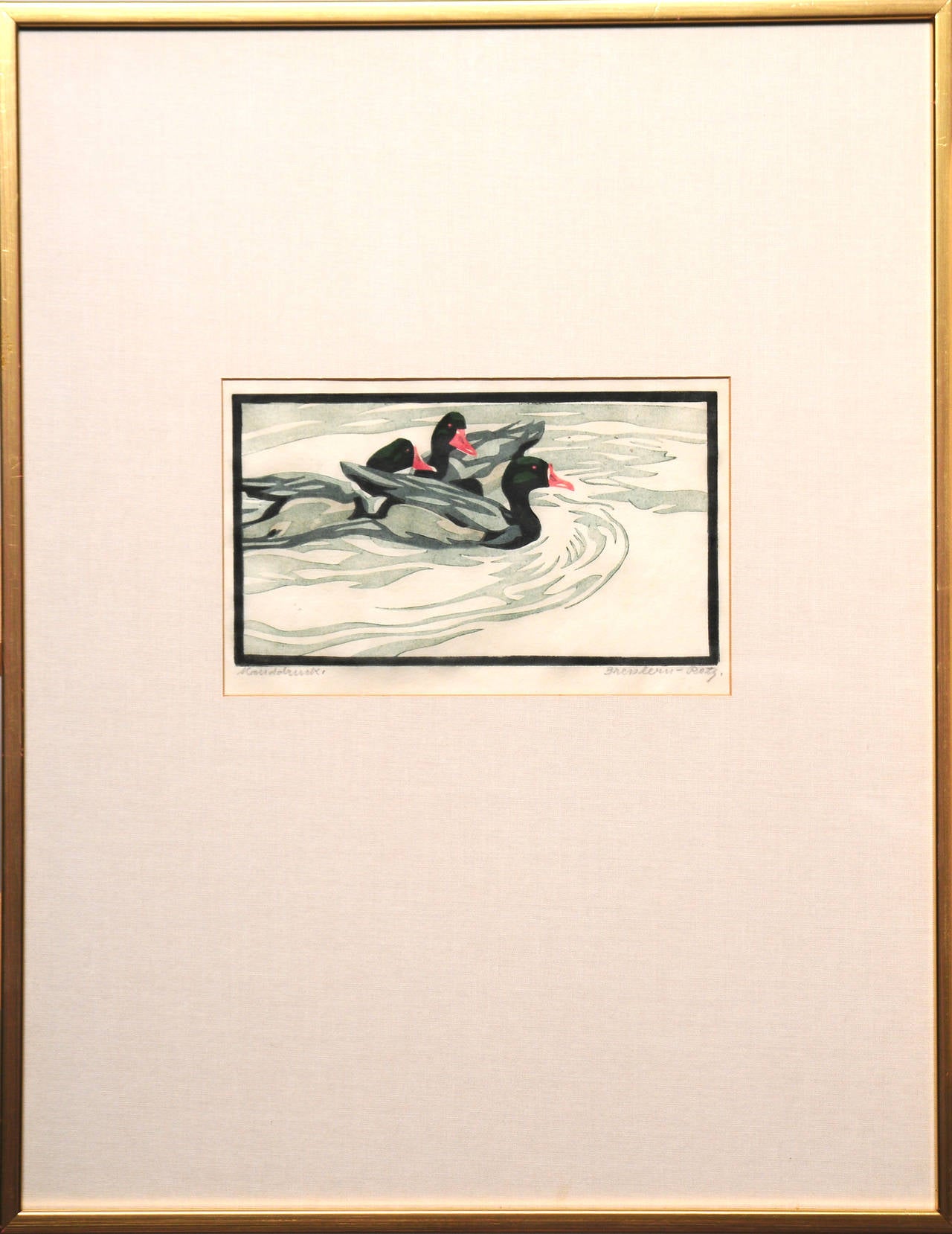 Norbertine Von Bresslern-Roth, Four Colored Linocut Prints, circa 1925 4