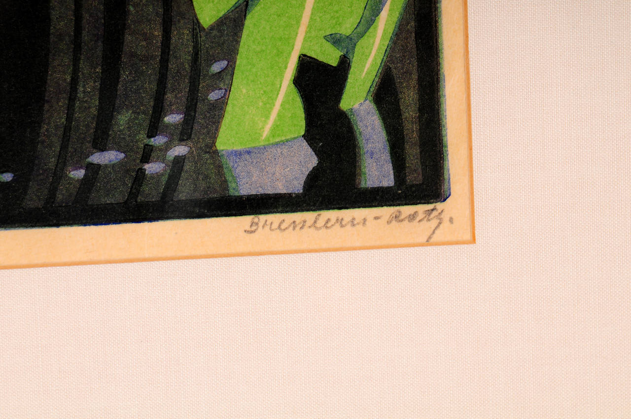 Norbertine Von Bresslern-Roth, Four Colored Linocut Prints, circa 1925 In Excellent Condition In By, GB