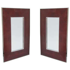 Vintage Pair of Modernist Mirrors Attributed To Hermes