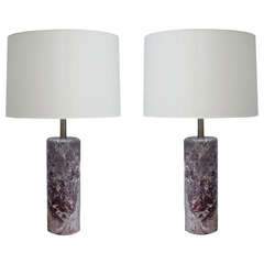 Pair Of Modernist Solid Marble Table Lamps Pair Of Modernist Solid Marble Table Lamps