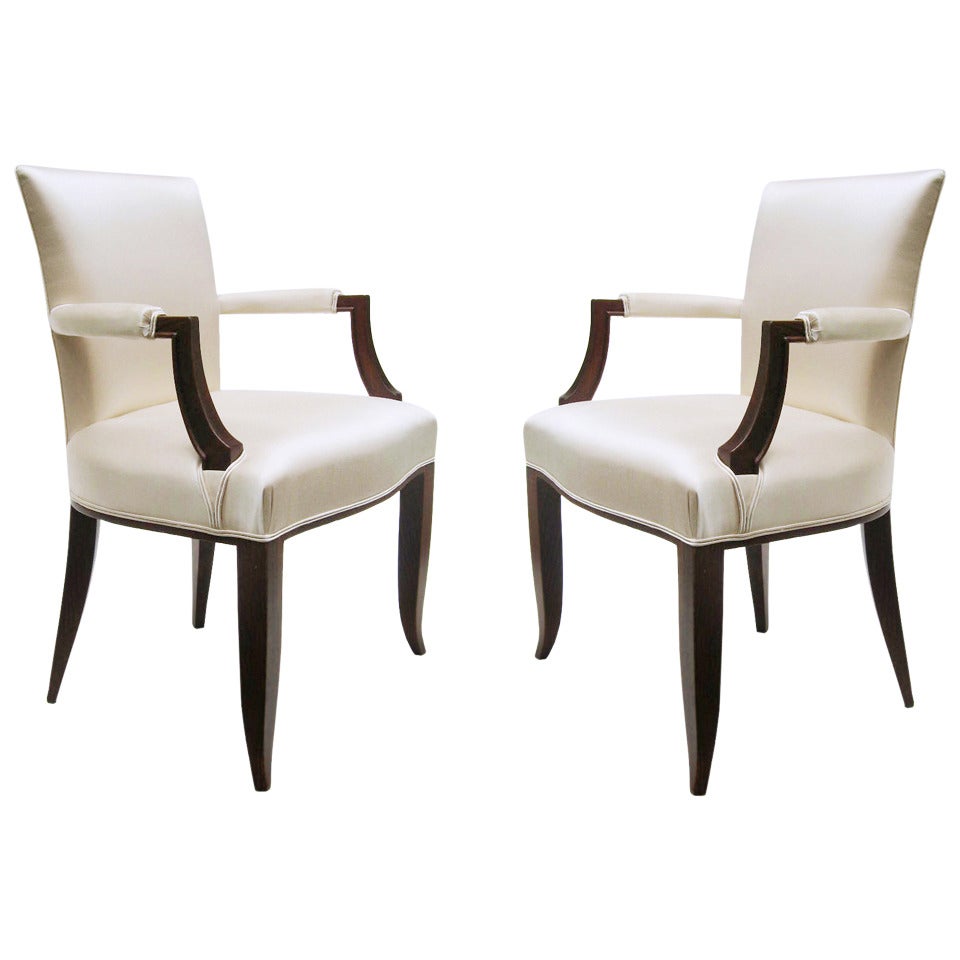 Pair of Art Deco Armchairs Attributed to Jules Leleu