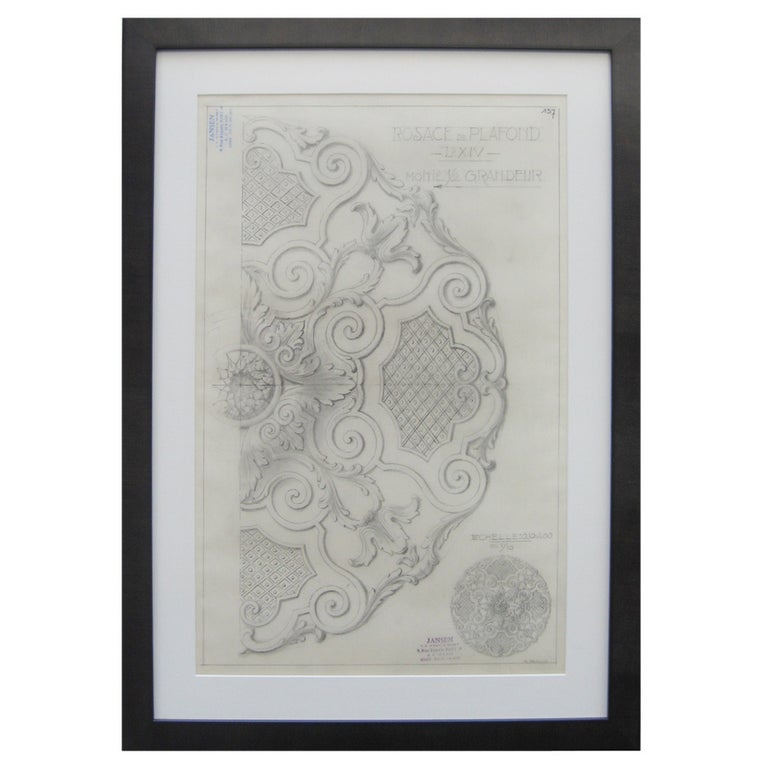 Original Jansen Architectural Pencil Drawing For Sale