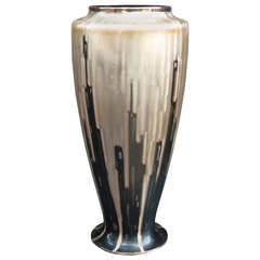 "Ikora" Art Deco Mixed Metal Vase by WMF