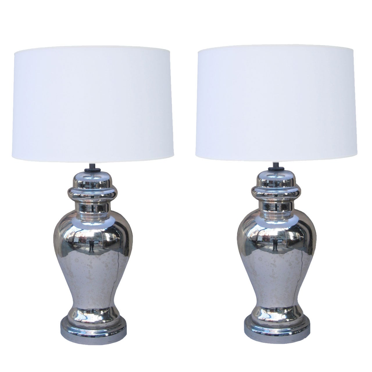 Fine Pair Of Mercury Urn-Shaped Table Lamps