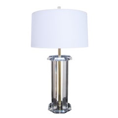 Modernist Lucite Octagonal Table Lamp