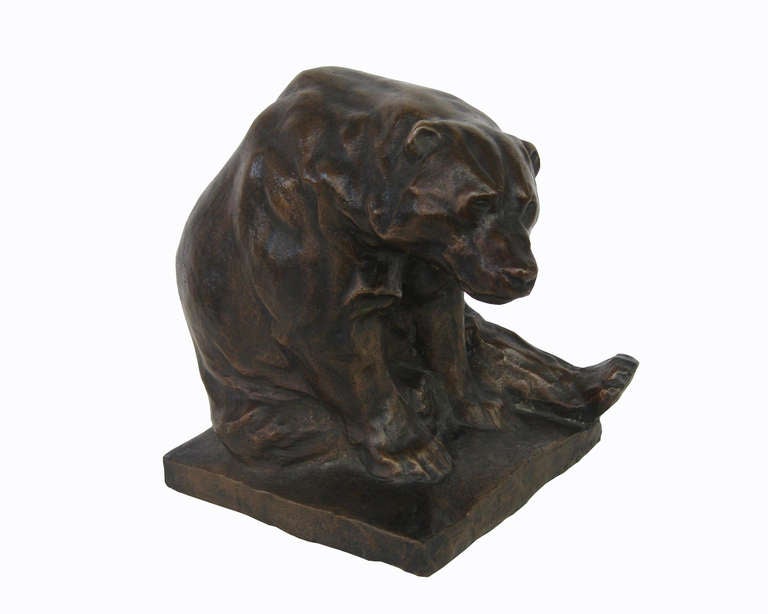 An Art Deco bronze bear sculpture by Josef Pallenberg.
Signed on the base.