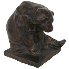 Art Deco Bronze Bear Sculpture by Josef Pallenberg