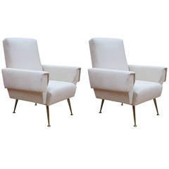Pair of Italian Modernist Club Chairs