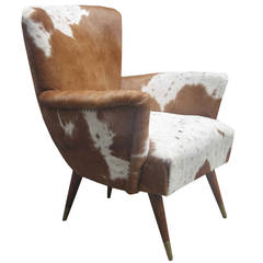 Pair of Modernist Italian Cowhide Chairs