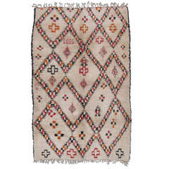 Vintage Moroccan Beni Ouarain pile rug