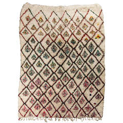 Vintage Moroccan Beni Ouarain pile rug