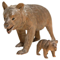Two Black Forest Carved Bears