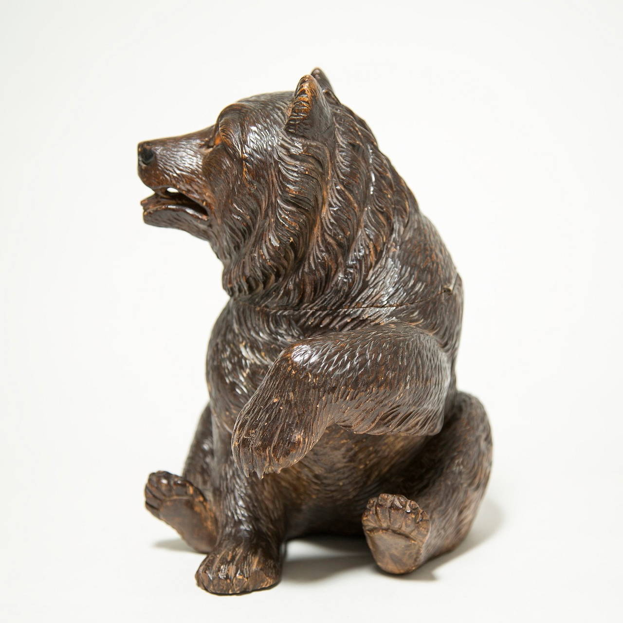 Black Forest Wooden Tobacco Bear Pot