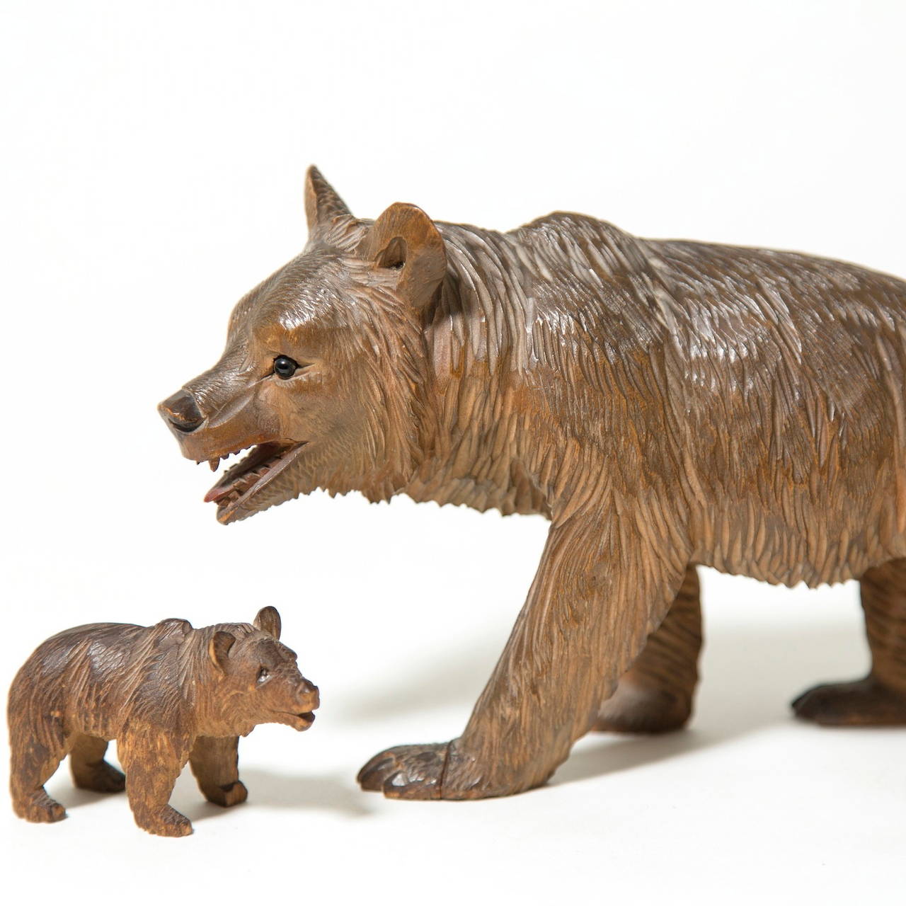 Two Black Forest Carved Bears